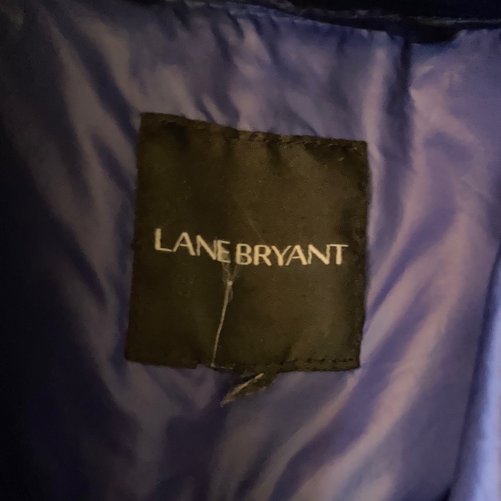 Women Lane Bryant purple blue hooded down puffer coat size 22/24 - Picture 5 of 10